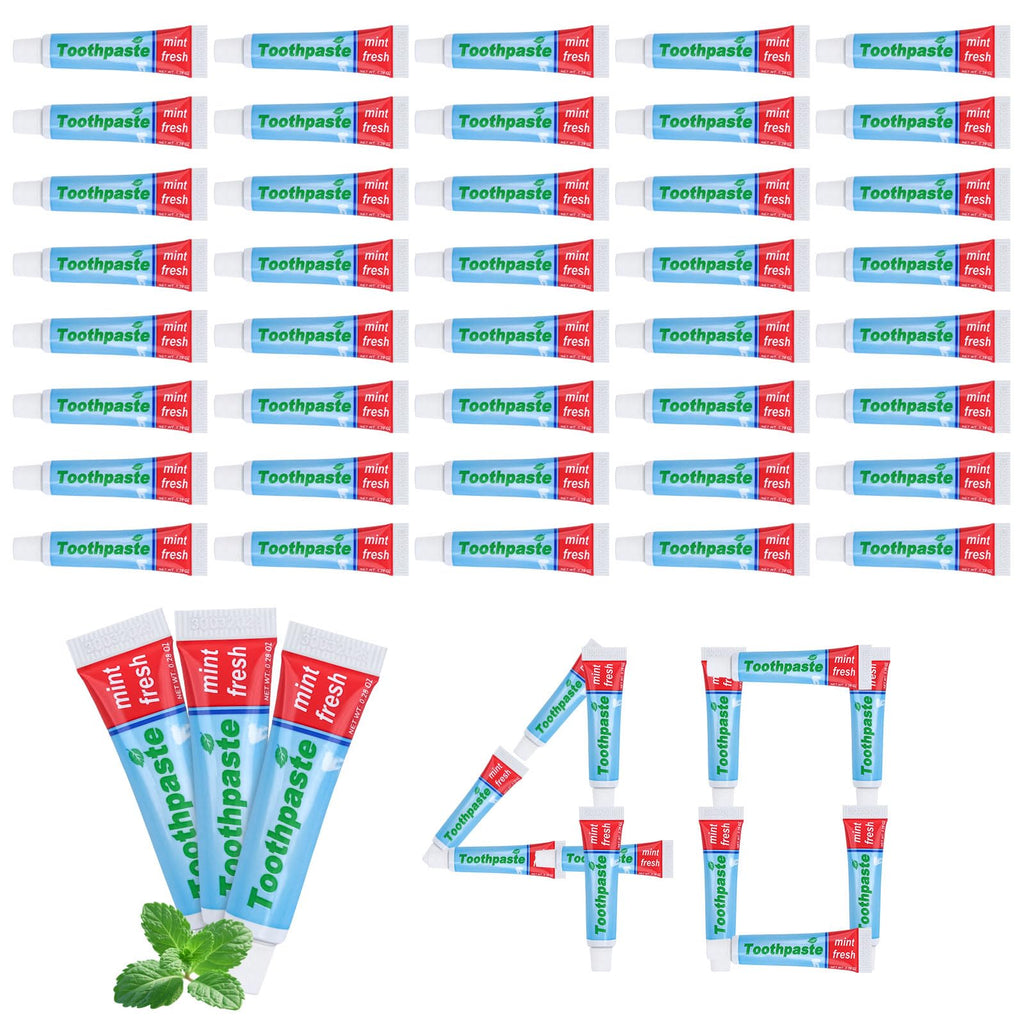 0.28oz Small Toothpaste Travel Size Bulk – Mint Scent, TSA Compliant (40 Count)