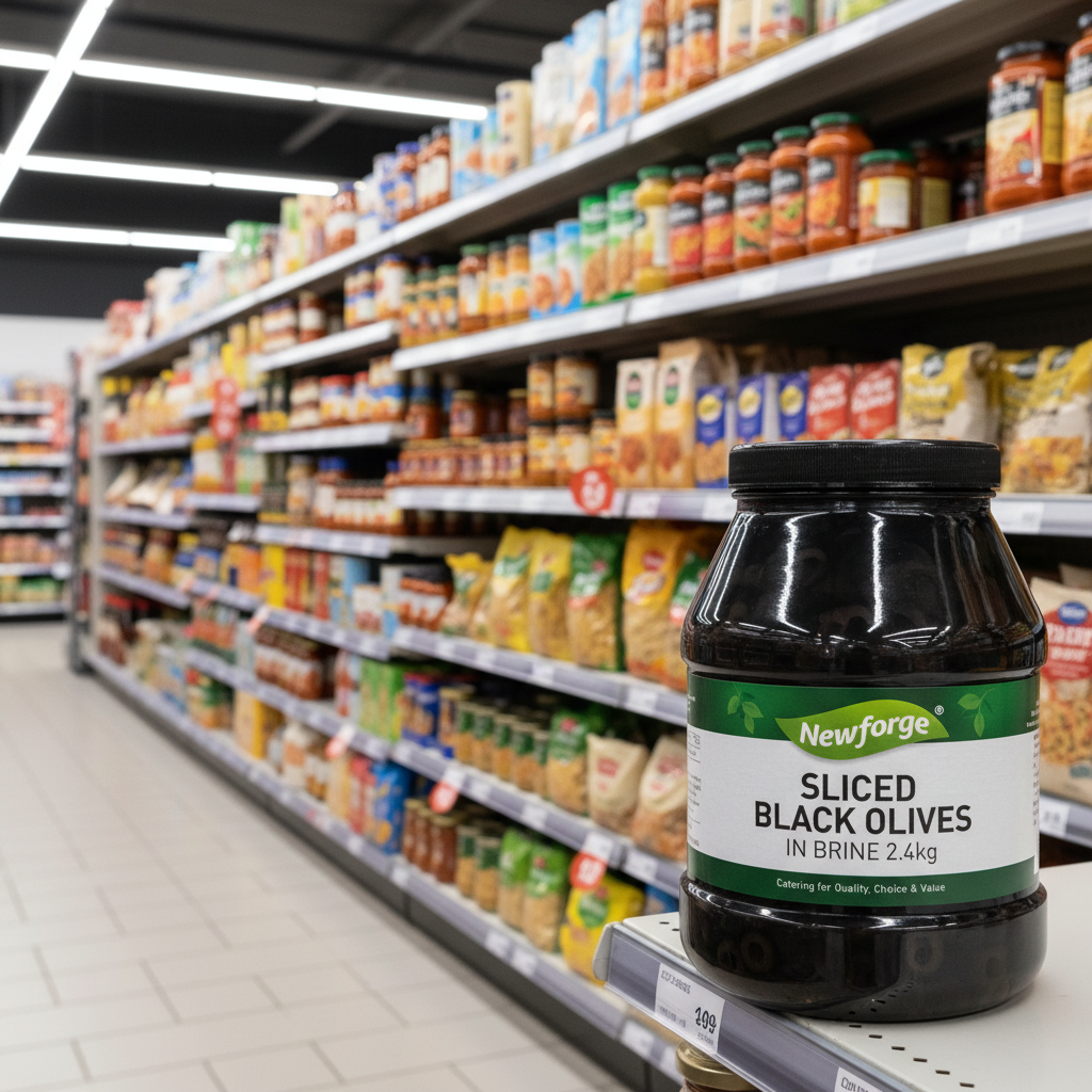 Newforge Sliced Black Olives In Brine 2.4Kg