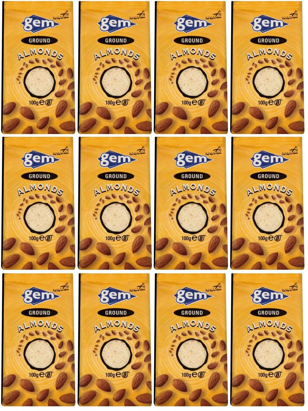 12 x Gem Ground Almonds 100G
