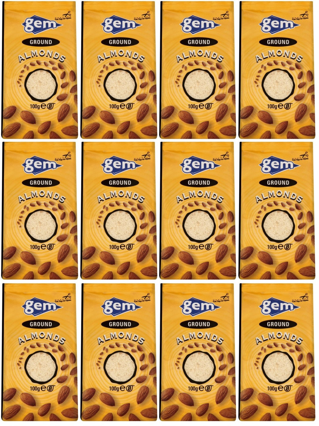 12 x Gem Ground Almonds 100G
