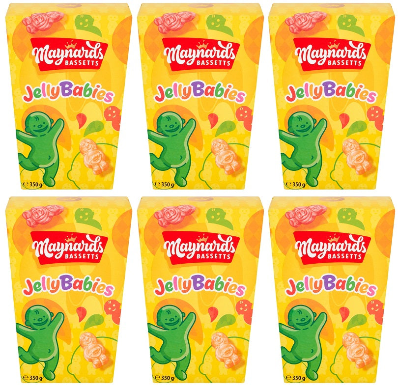6 x Maynards Bassetts Jelly Babies Sweets Carton - 300GM
