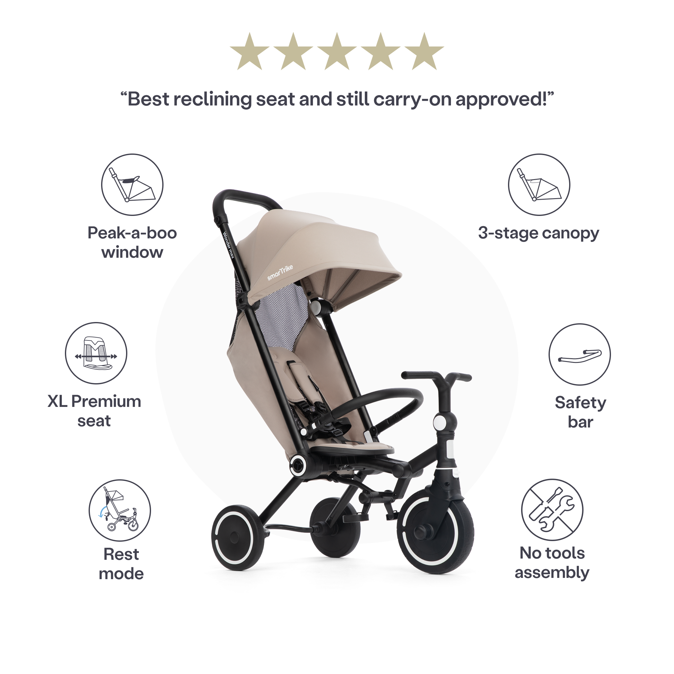 SmarTrike Wonder Max Trike - Stone Beige