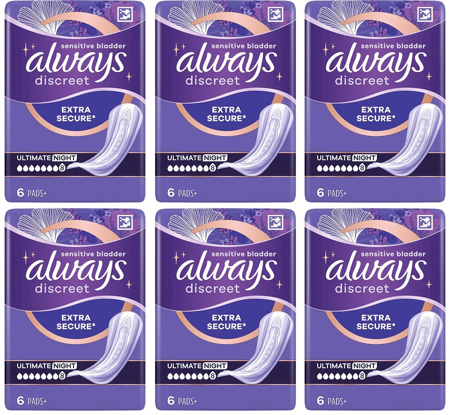 6 x Always Discreet Ultimate Night Order - 6 PACK
