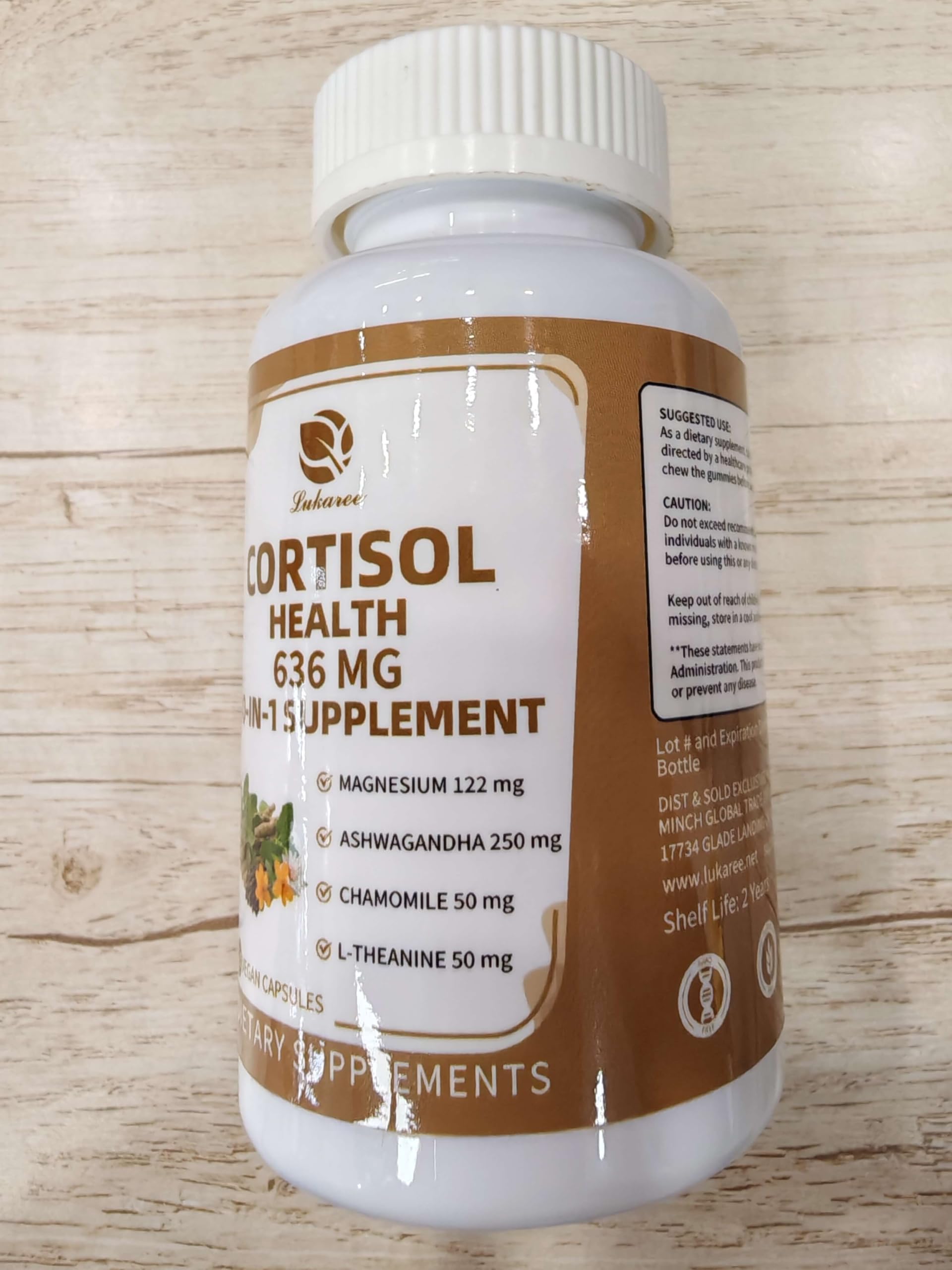 10-in-1 Cortisol Support Supplement – Vegan 120 Capsules | Ashwagandha, L-Theanine, Magnesium