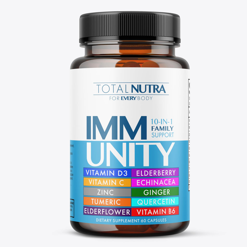 10-In-1 Immune Support Supplement - Immune Boosters for Adults & Kids (60 Caps)