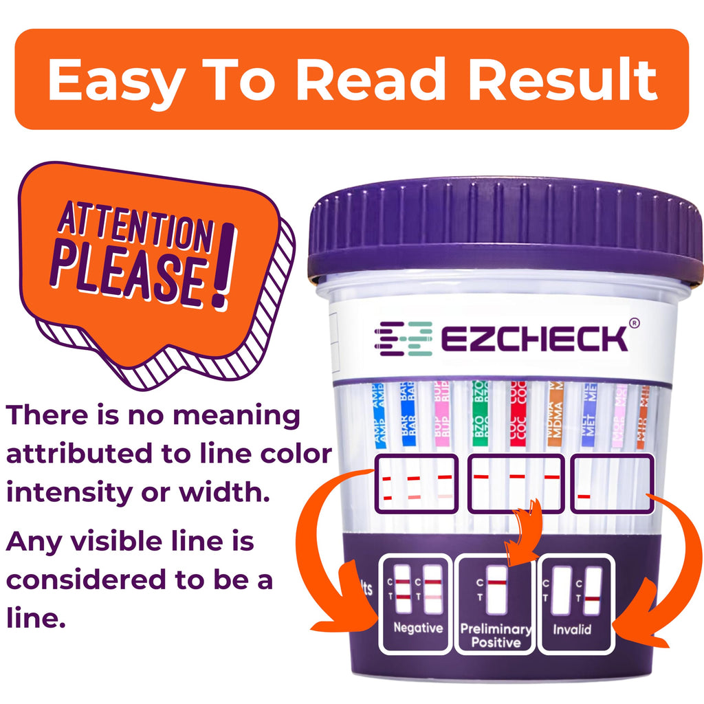 10 Test Cups - 14-Panel EZCHECK Urine Test Cup | At-Home 5-Minute Results | FSA/HSA Eligible