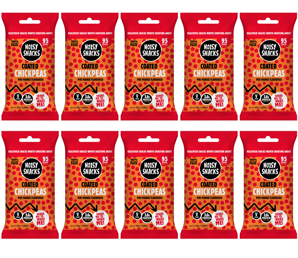 10 x Noisy Snacks Coated Chickpeas Piri Mango - 25g