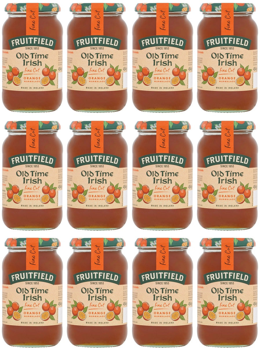 12 x Fruitfield Old Time Irish Fine Cut Orange Marmalade 454G