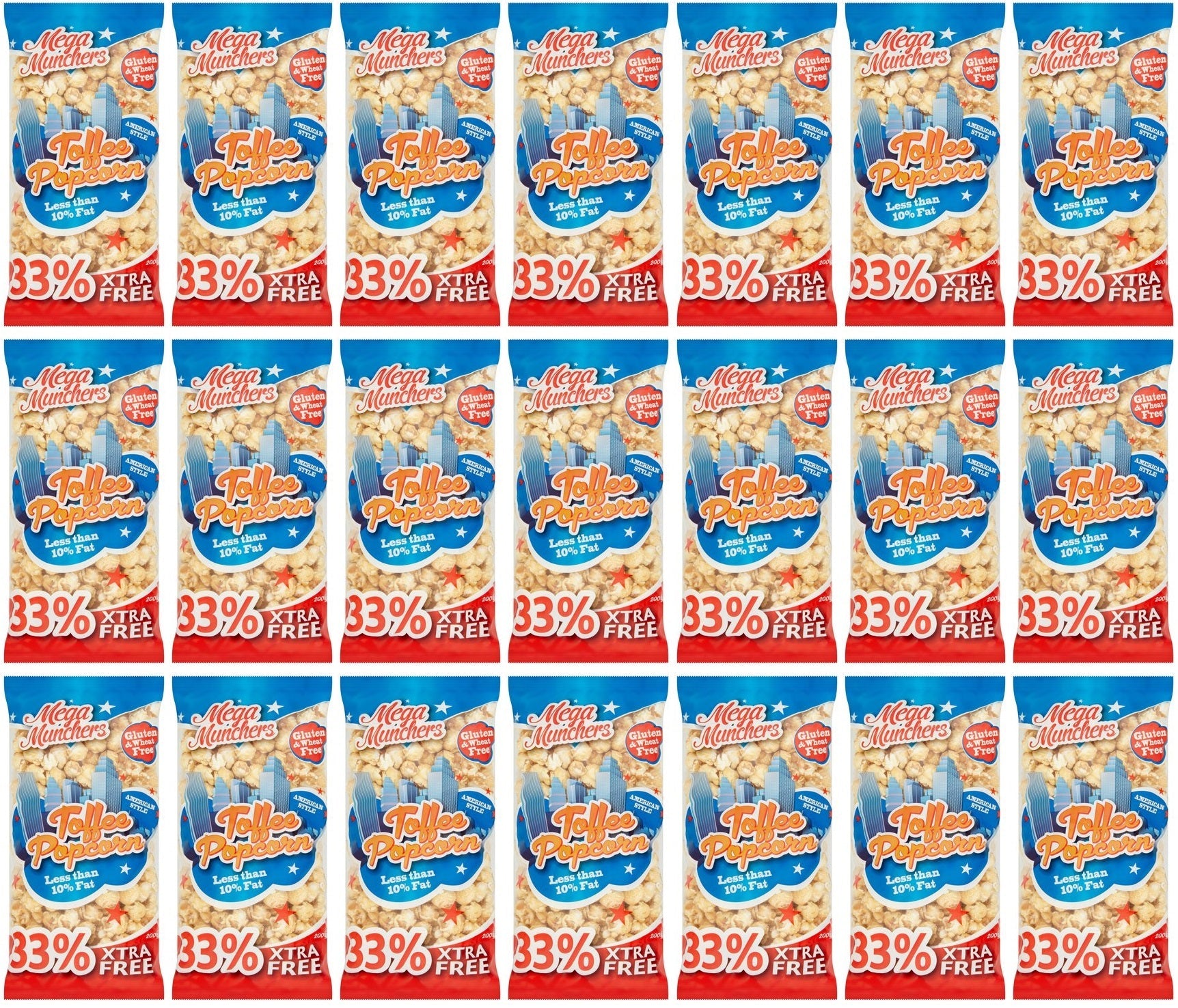 21 x Mega Munchers Toffee Popcorn 200G