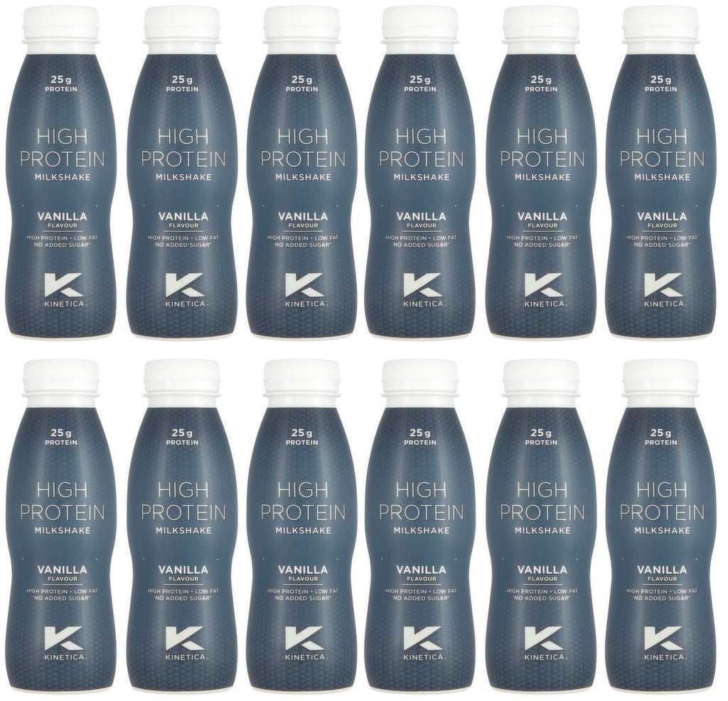 12 x Kinetica High Protein Milkshake Vanilla Flavour 330Ml