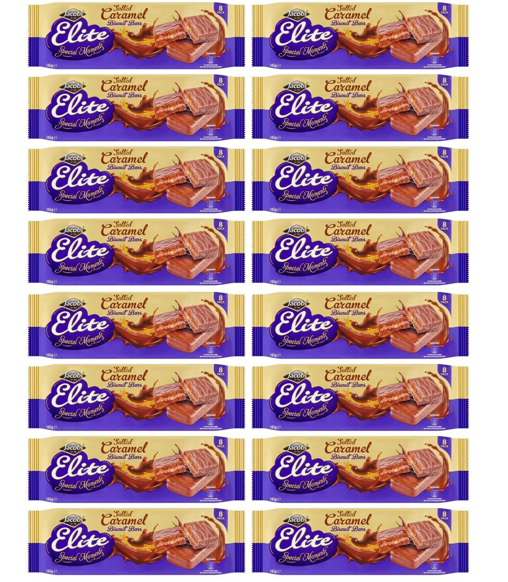 16 x Jacobs Elite Special Moments Salted Caramel Biscuit Bars 145G