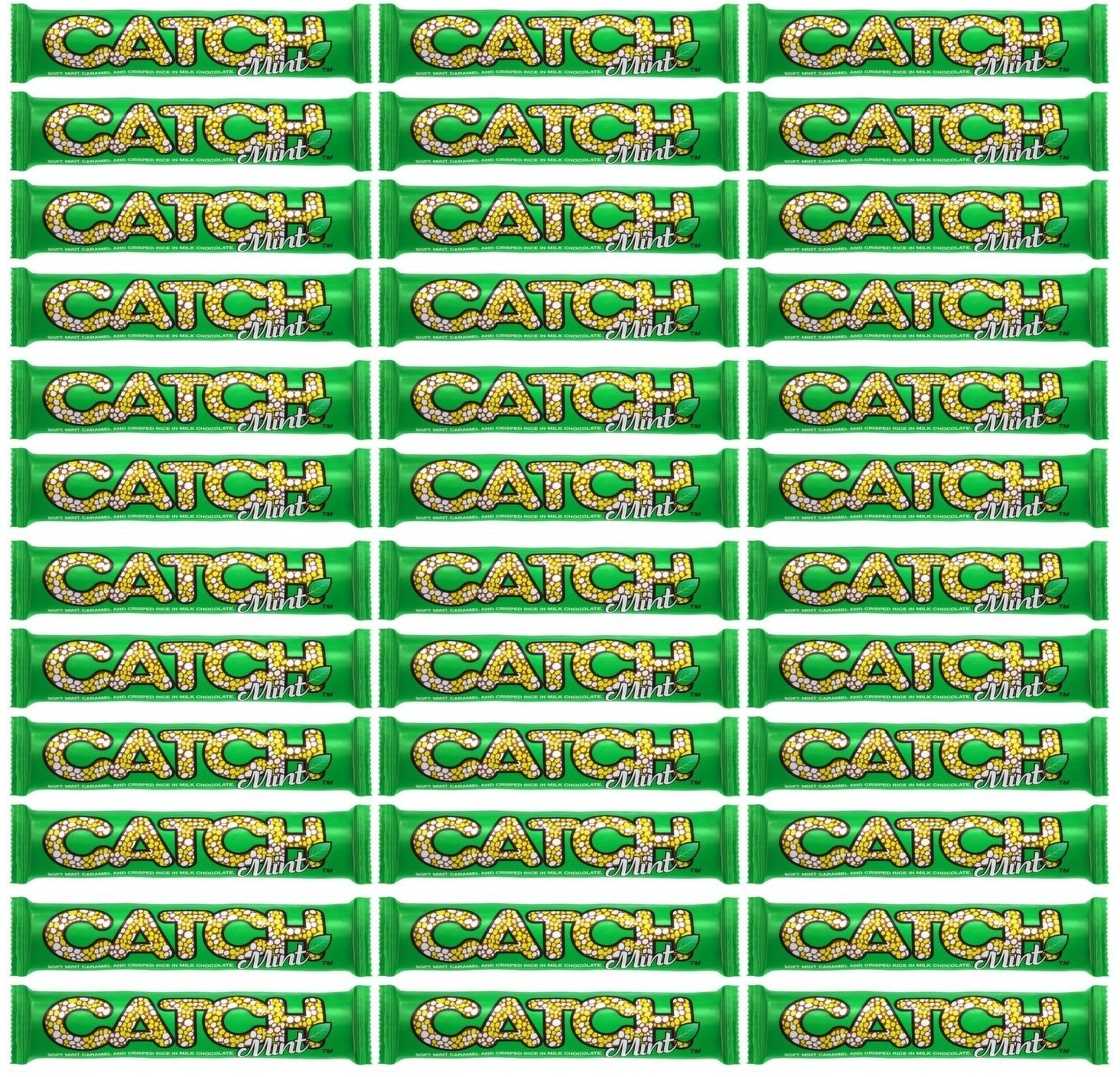 36 x Catch Soft Mint Caramel And Crisped Rice In Milk Chocolate 50G