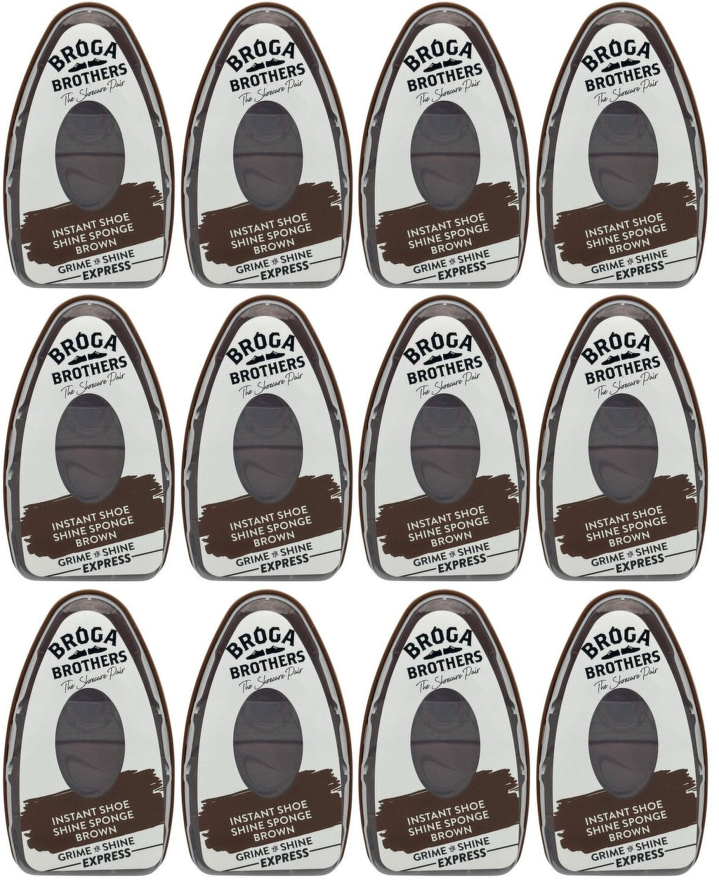 12 x Broga Brothers Brown Instant Shine Sponge