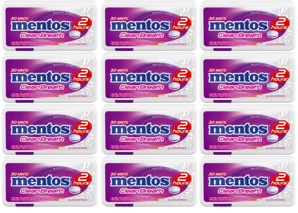 12 x Mentos Clean Breath Berry Mint 21G