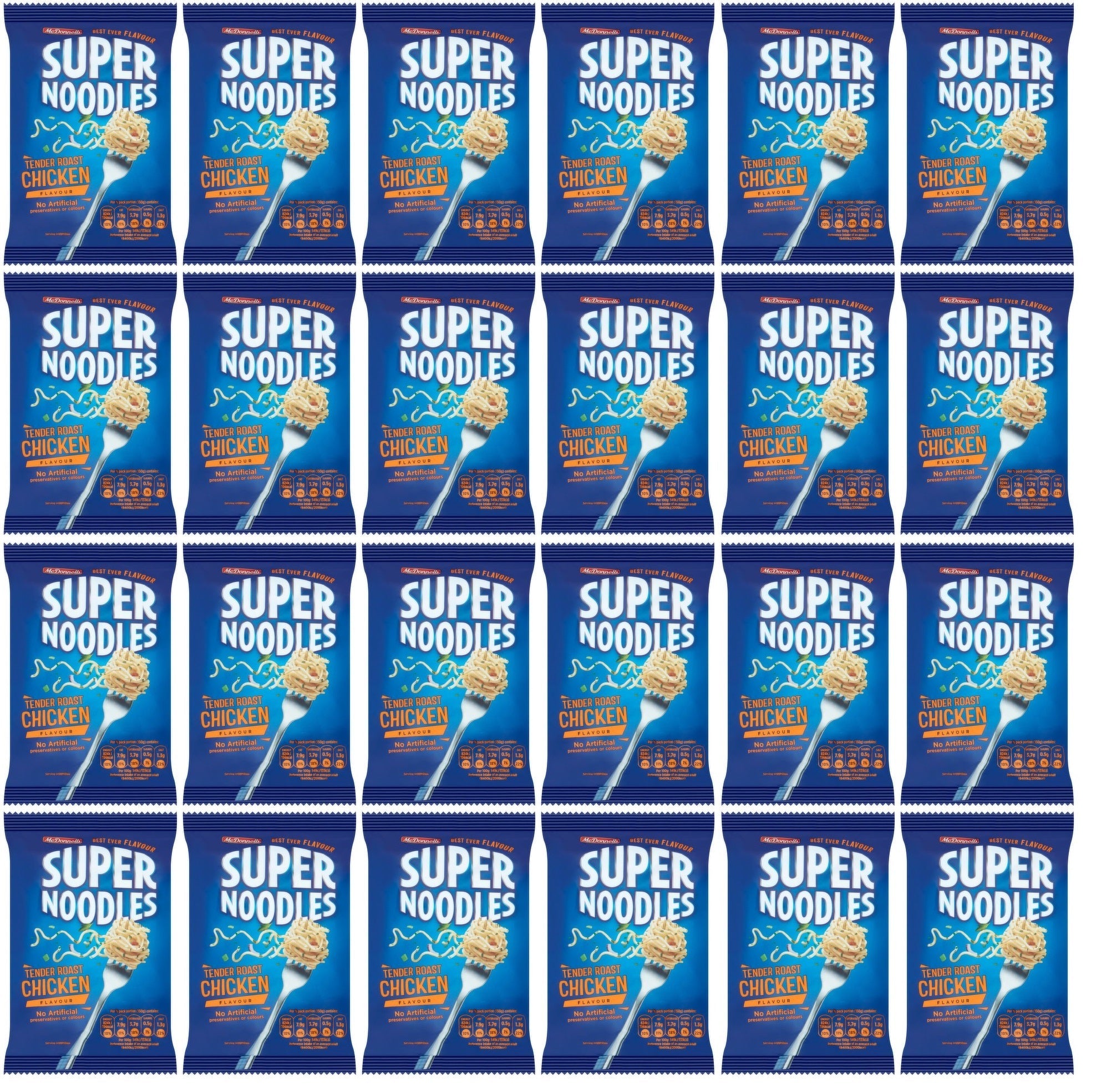 24 x Mcdonnells Super Noodles Tender Roast Chicken Flavour 85G