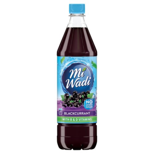 12 x Mi Wadi Blackcurrant NAS With B & D Vitamins 1L