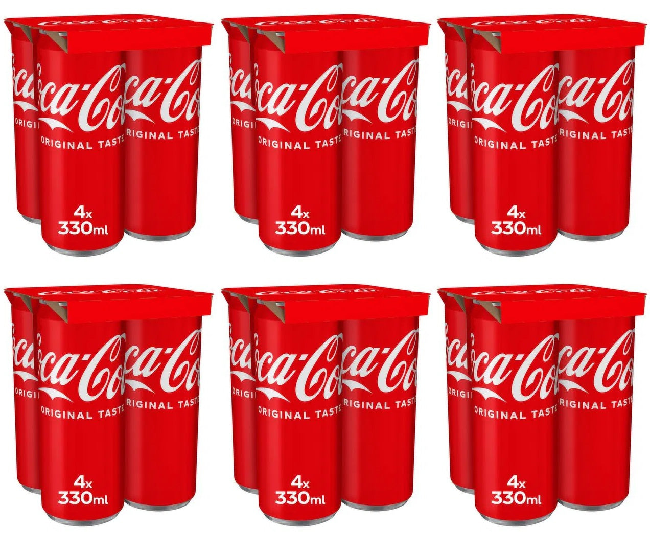 6 x Coca-Cola Original Taste 4 X 330Ml