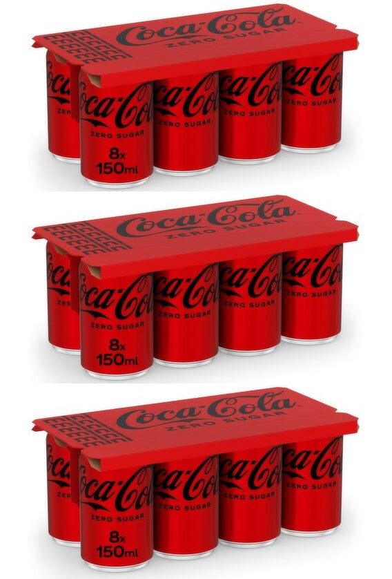 3 x Coca-Cola Mini Zero Sugar 8 X 150Ml