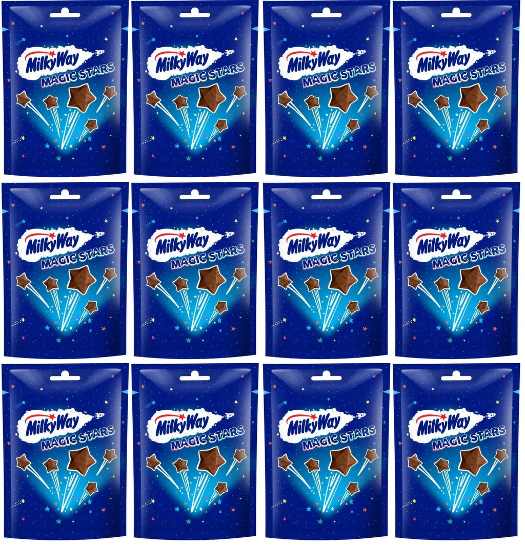 12 x Milky Way Magic Stars Milk Chocolate Bites Pouch Bag 100G