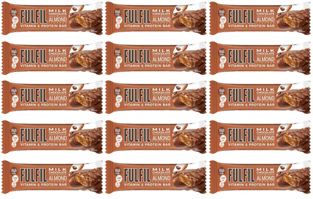 15 x Fulfil Milk Chocolate & Almond Flavour Vitamin & Protein Bar 55G