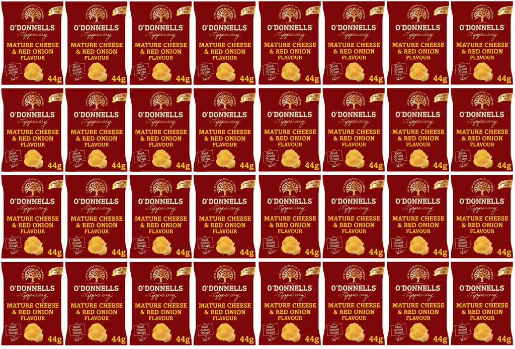 32 x O Donnells Mature Cheese & Red Onion Flavour 44G