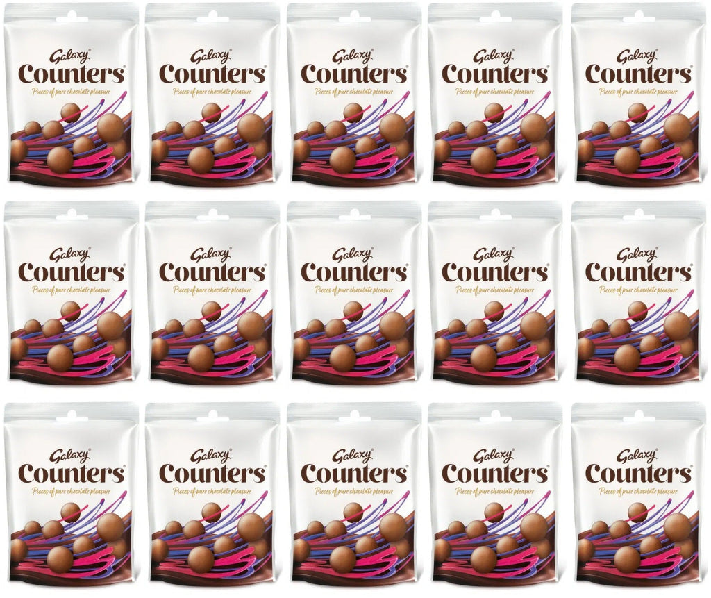 15 x Galaxy Counters Milk Chocolate Buttons Pouch Bag 112G