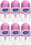 6 x Sanex Dermo Invisible Antiperspirant Deodorant Roll-On 50Ml
