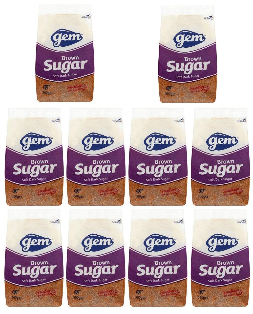 10 x Gem Soft Dark Brown Sugar 500G