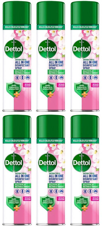 6 x Dettol Disinfectant Spray Orchard Blossom - 300ML