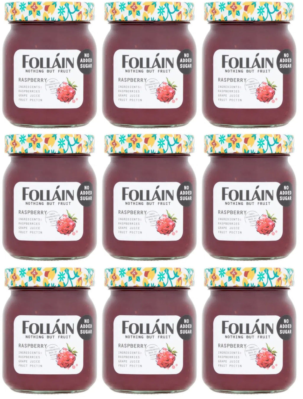 9 x Folláin Nothing But Fruit Raspberry 340G
