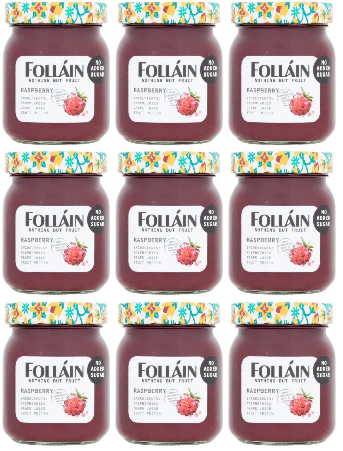 9 x Folláin Nothing But Fruit Raspberry 340G