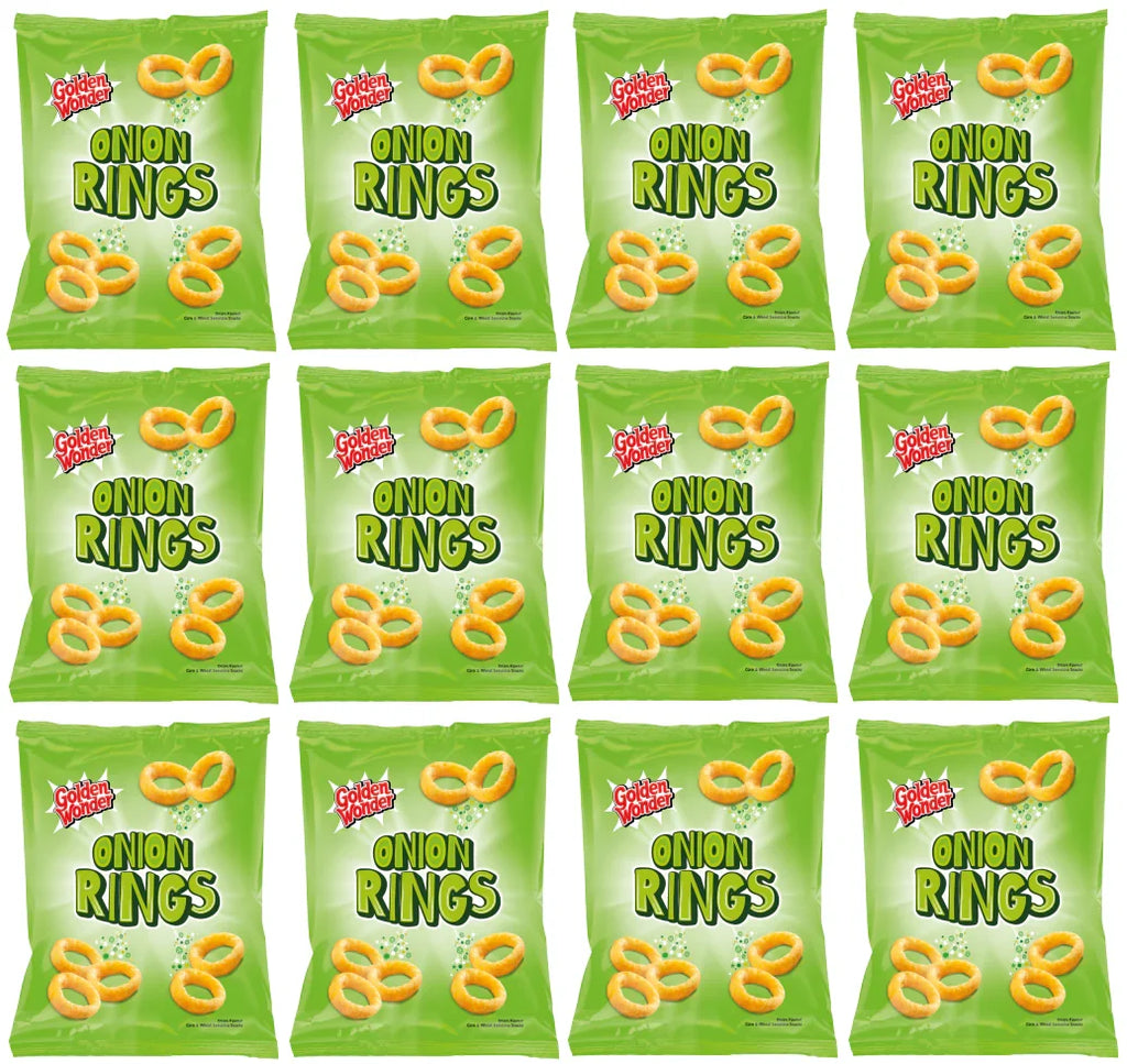 12 x Golden Wonder Onion Rings Snacks 6pk - 6X13GM