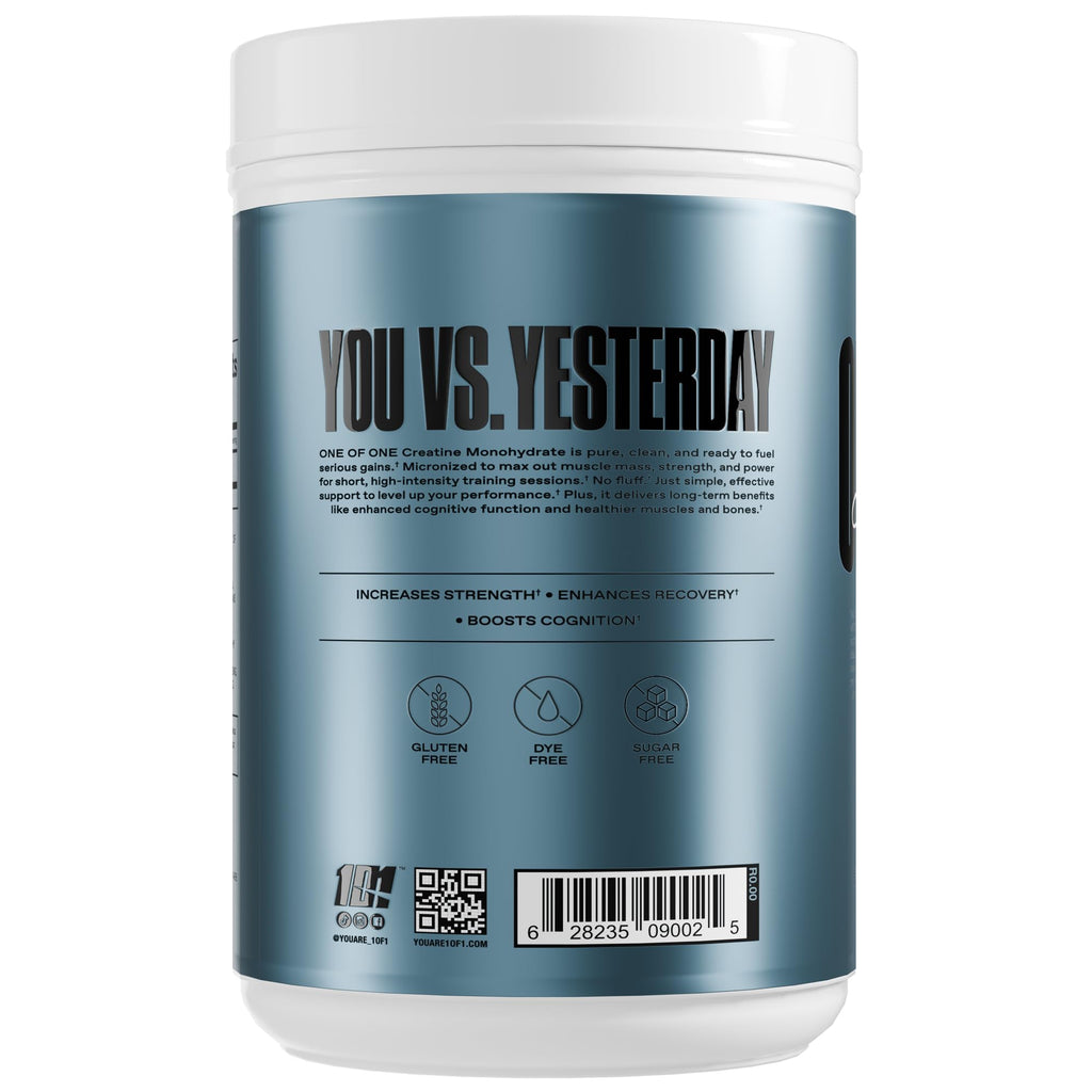 ONE OF ONE Creatine Monohydrate Powder – Pure Micronized, Unflavored, 200 Servings