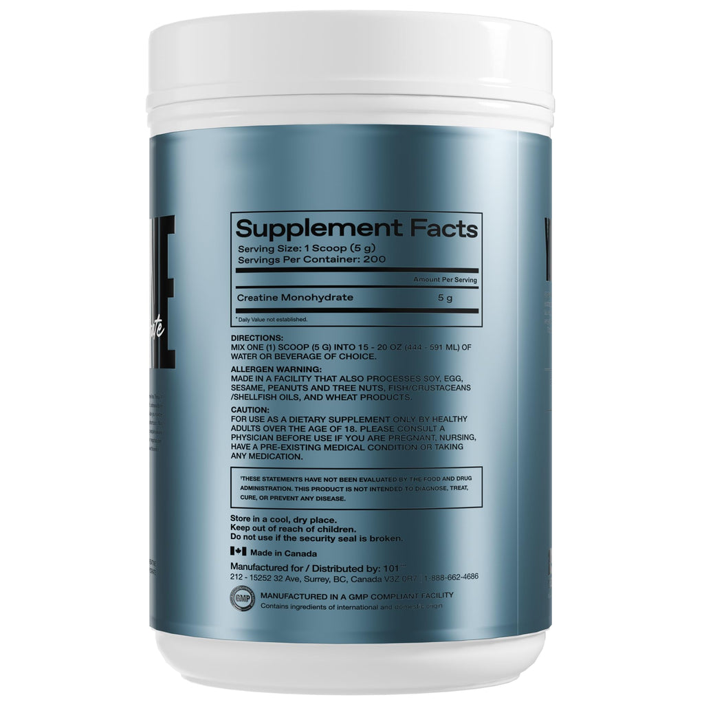 ONE OF ONE Creatine Monohydrate Powder – Pure Micronized, Unflavored, 200 Servings
