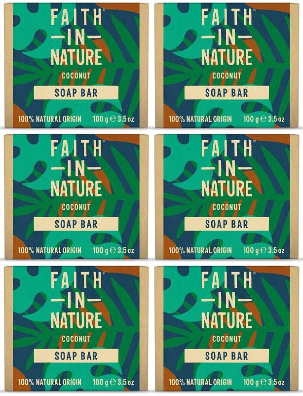 6 x Faith In Nature Coconut Soap - 100g