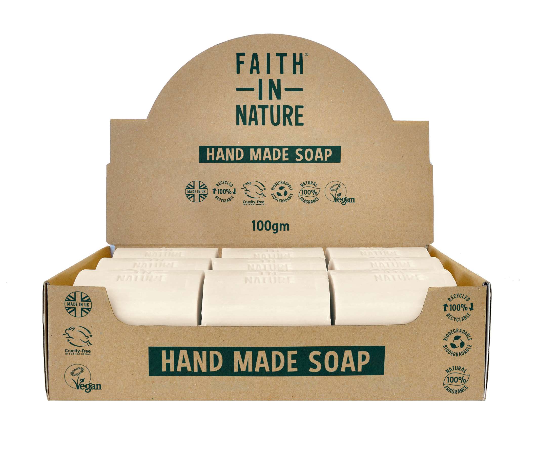 18 x Faith In Nature Tea Tree Soap Unpackaged - 100g