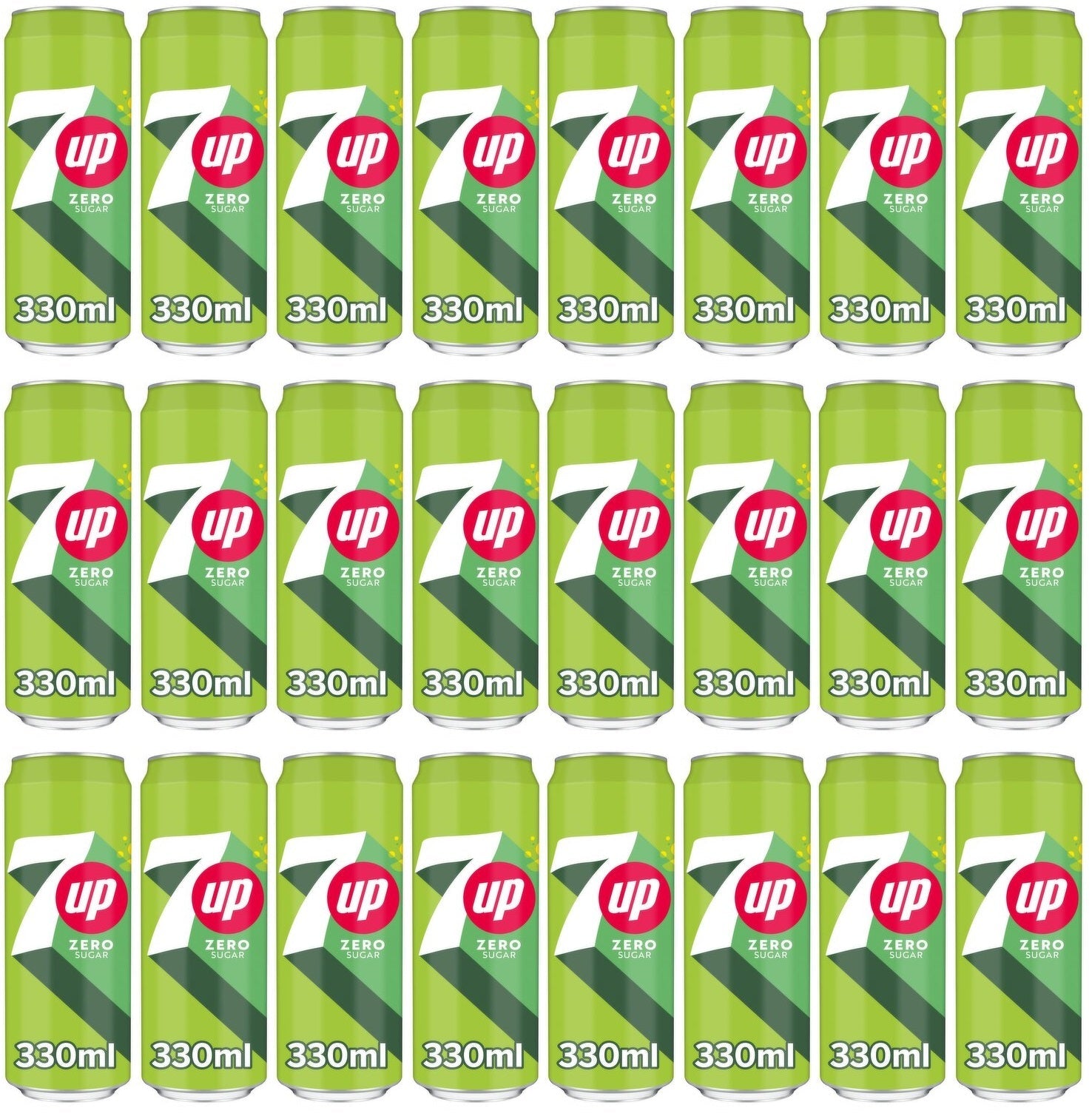 24 x 7Up Zero Sugar Can 330Ml