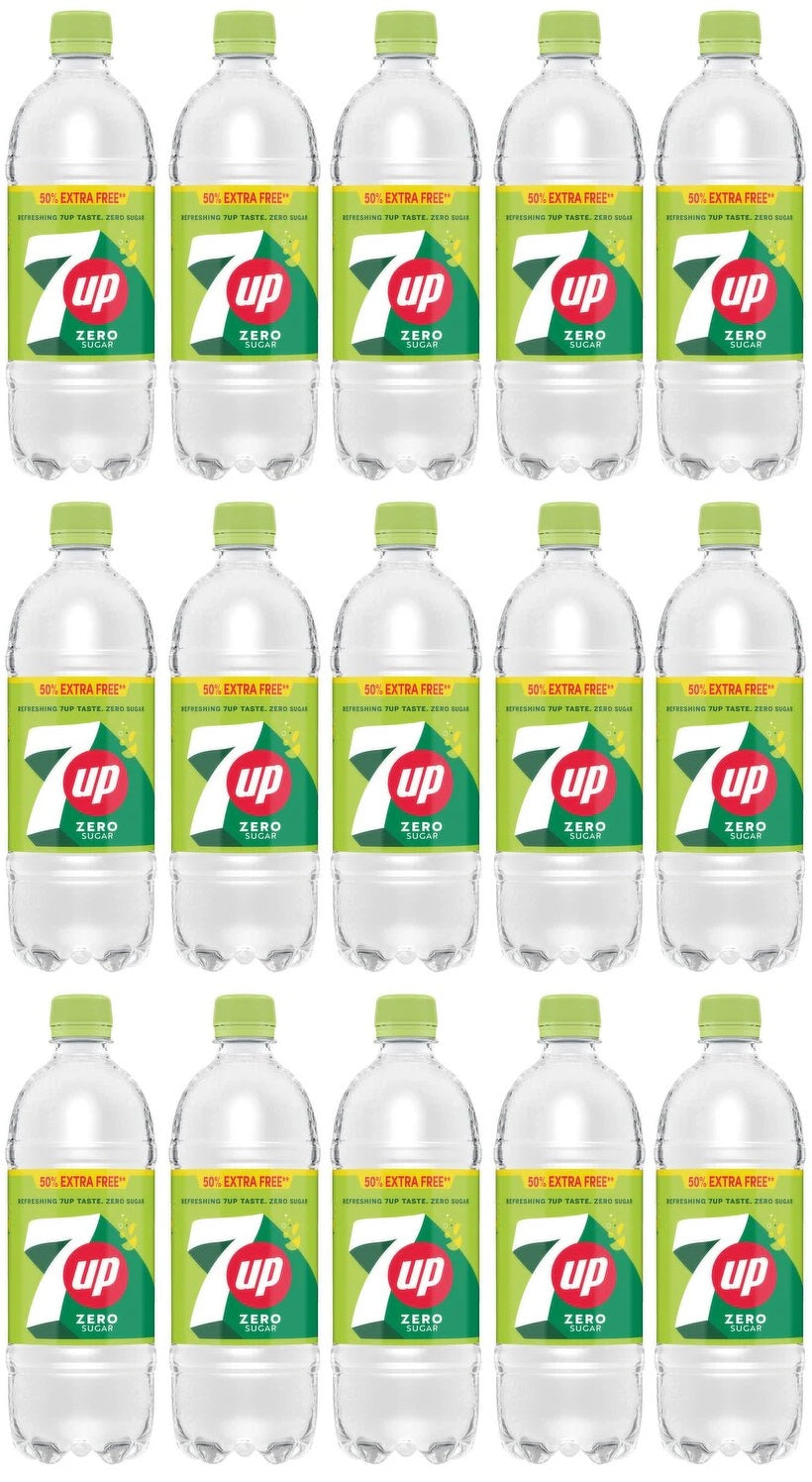 20 x 7Up Zero Sugar Bottle 750Ml