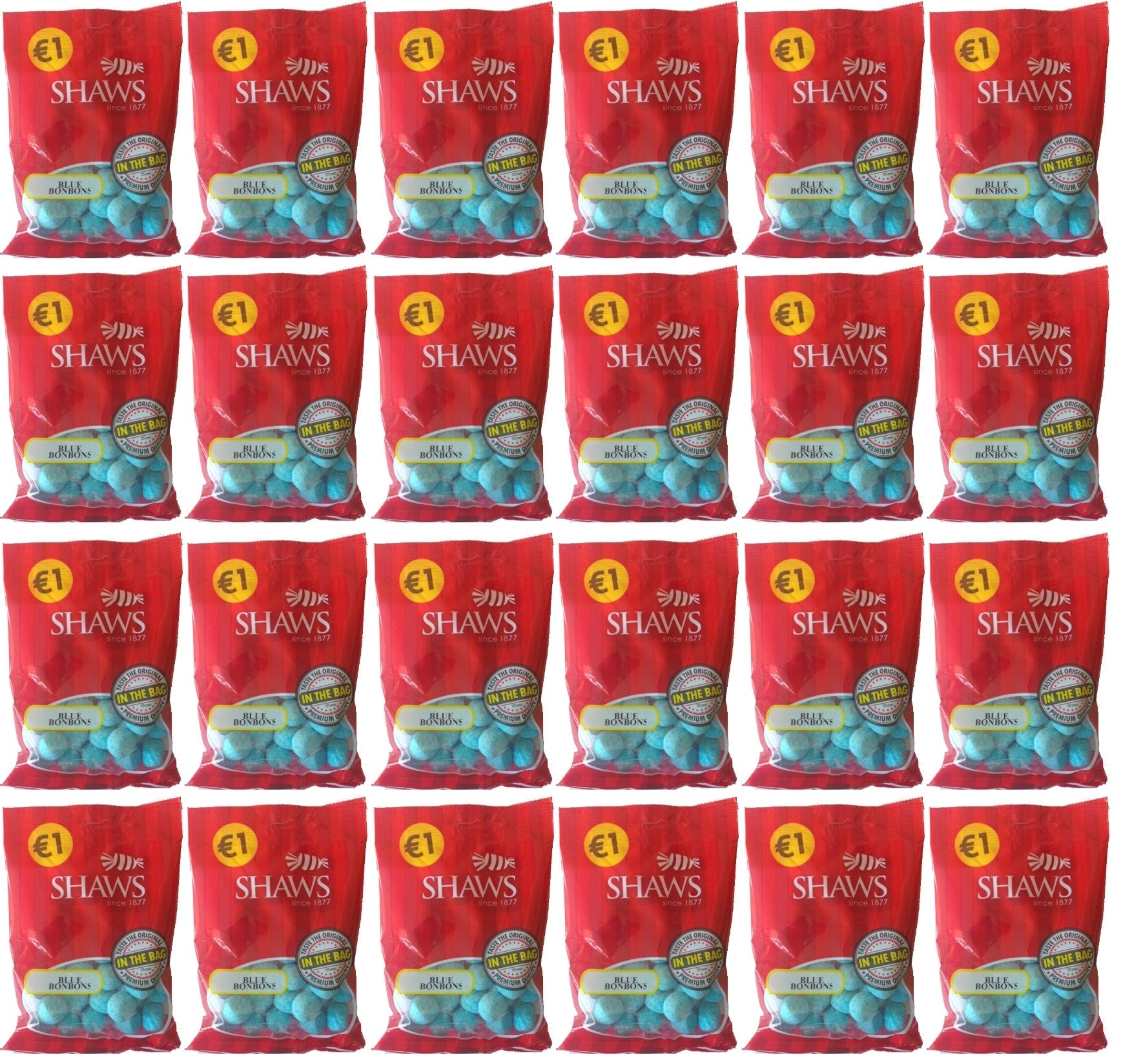 24 x Shaws Blue Bonbons 100Gm
