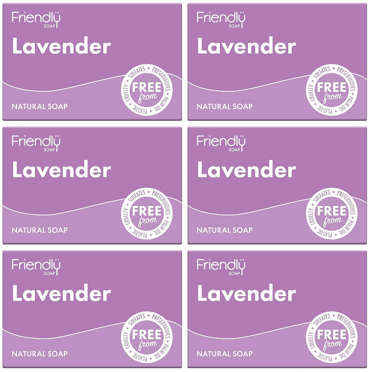 6 x Friendly Soap Lavender Soap - 95g
