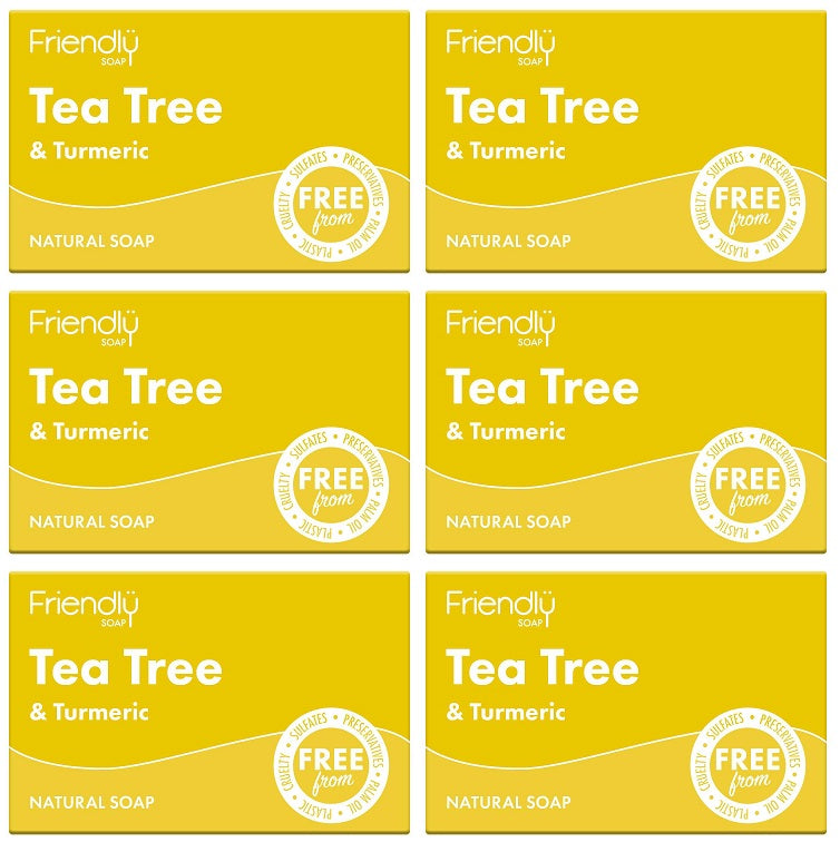 6 x Friendly Soap Tea Tree & Turmeric Soap - 95g