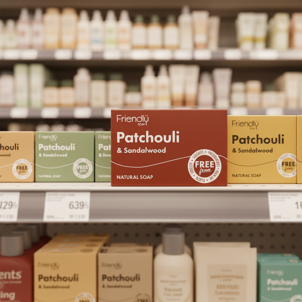 6 x Friendly Soap Patchouli & Sandalwood Soap - 95g