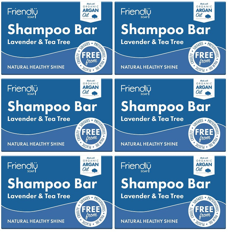 6 x Friendly Soap Lavender & Tea Tree Shampoo Bar - 95g