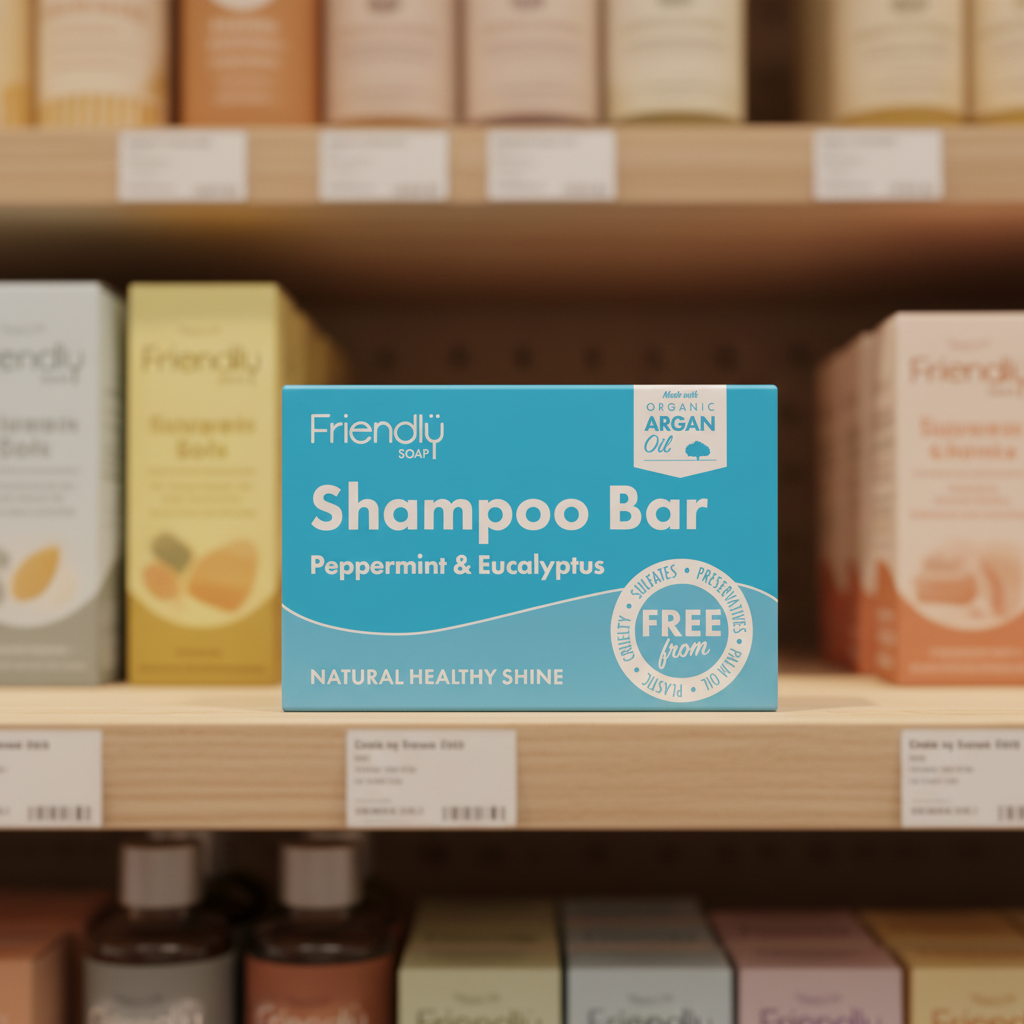 6 x Friendly Soap Peppermint & Eucalyptus Shampoo Bar - 95g
