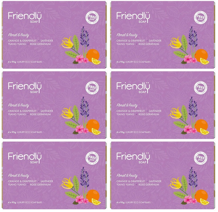 6 x Friendly Soap Soap Selection - Floral & Fruity - 420g