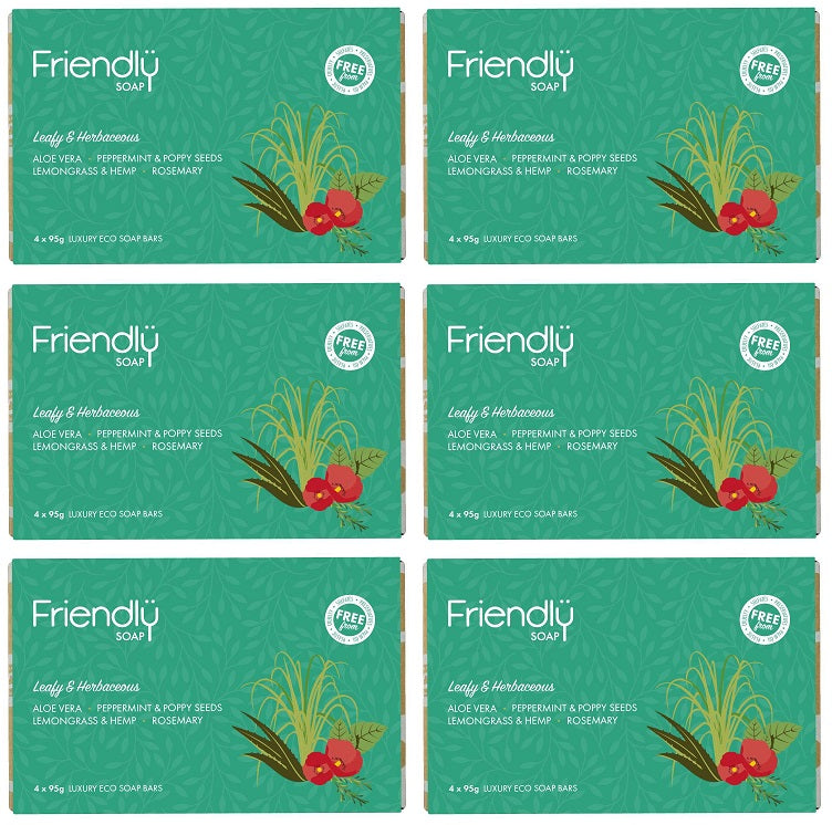 6 x Friendly Soap Soap Selection - Leafy & Herbaceous - 420g