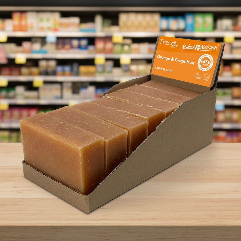 6 x Friendly Soap Naked & Natural Soap Orange Grapefruit - 95g