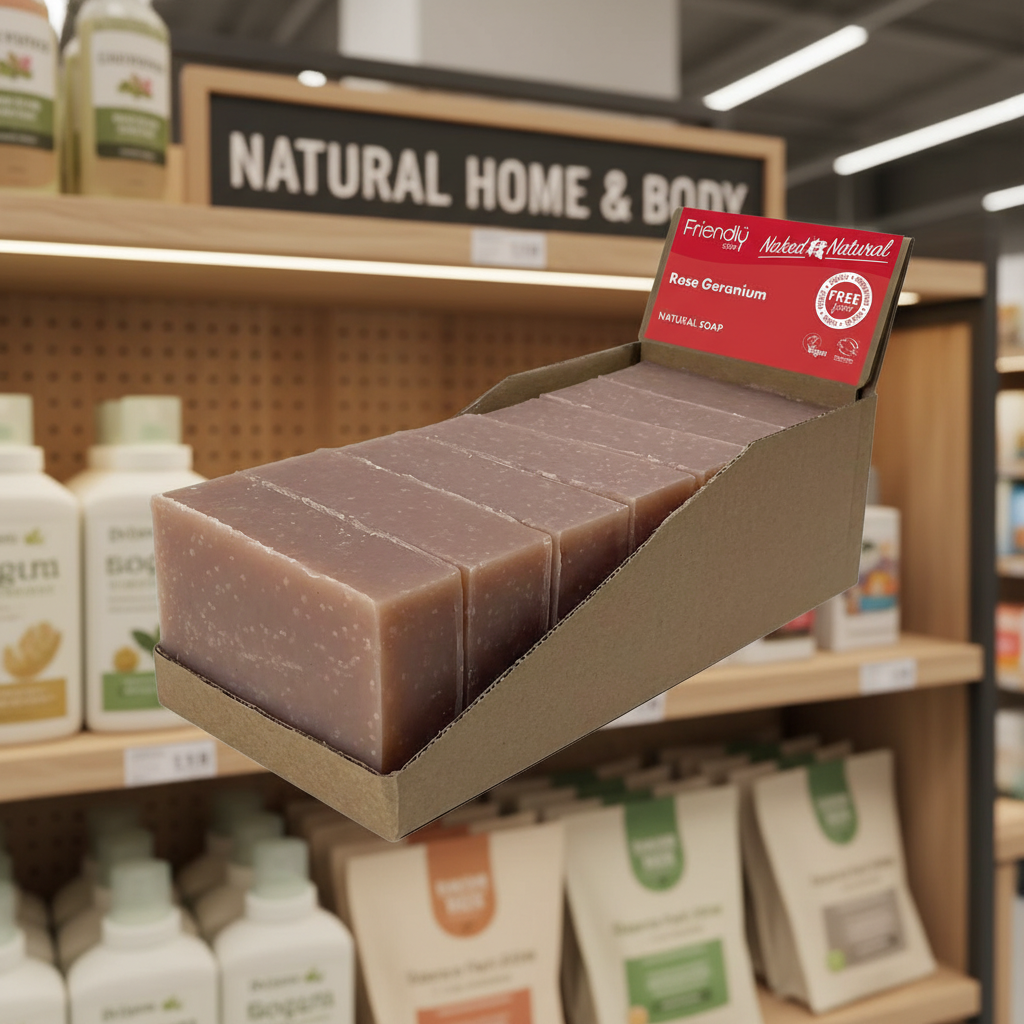 6 x Friendly Soap Naked & Natural Soap Rose Geranium - 95g