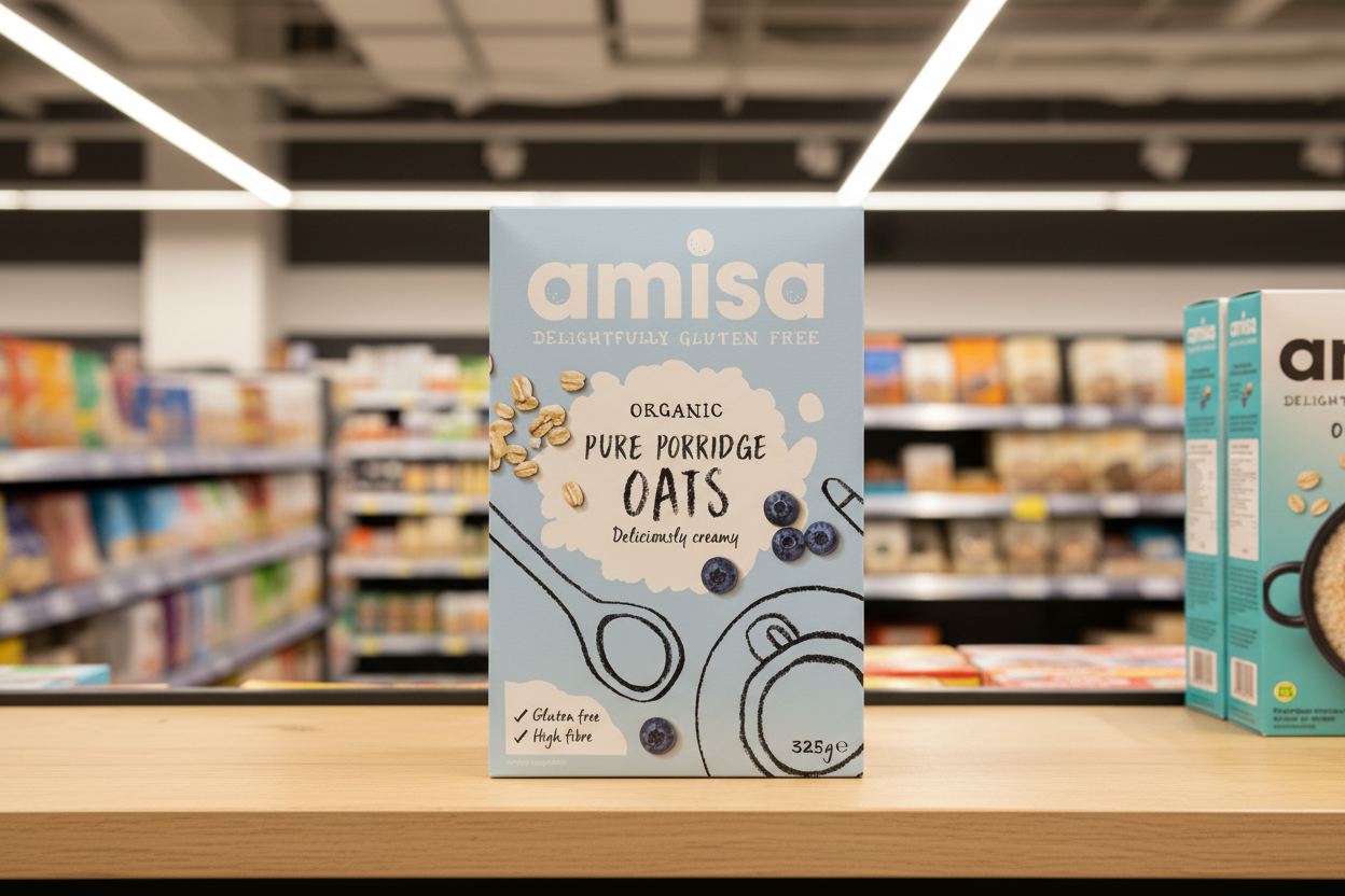 Amisa Organic Pure Porridge Oats - GF - 325g