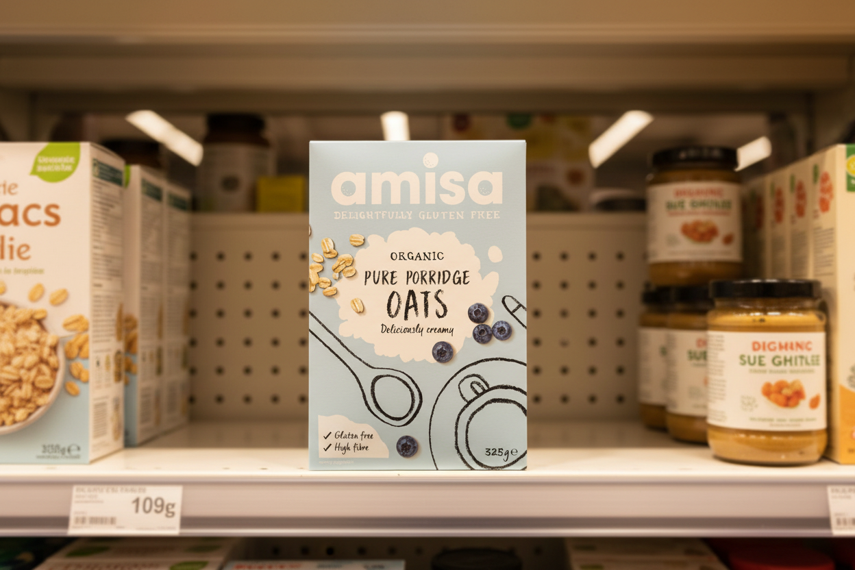 Amisa Organic Pure Porridge Oats - GF - 325g
